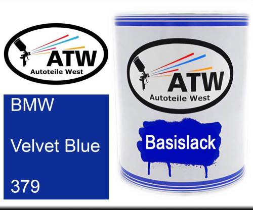 BMW, Velvet Blue, 379: 1L Lackdose, von ATW Autoteile West.